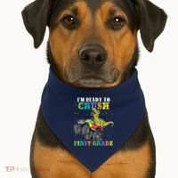 Im Ready To Crush First Grade Monster Truck Dinosaur USA-Made Doggie Bandana thumb 1