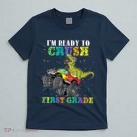 Im Ready To Crush First Grade Monster Truck Dinosaur T-Shirt thumb 5