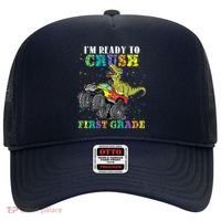 Im Ready To Crush First Grade Monster Truck Dinosaur Hat thumb 0
