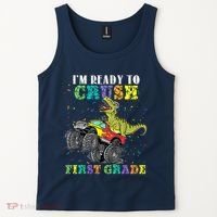 Im Ready To Crush First Grade Monster Truck Dinosaur Tank Top thumb 2