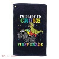 Im Ready To Crush First Grade Monster Truck Dinosaur Golf Towel thumb 0