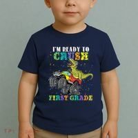 Im Ready To Crush First Grade Monster Truck Dinosaur Toddler T-Shirt thumb 2