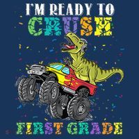 Im Ready To Crush First Grade Monster Truck Dinosaur Toddler T-Shirt thumb 4