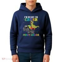 Im Ready To Crush First Grade Monster Truck Dinosaur Kids Hoodie thumb 4