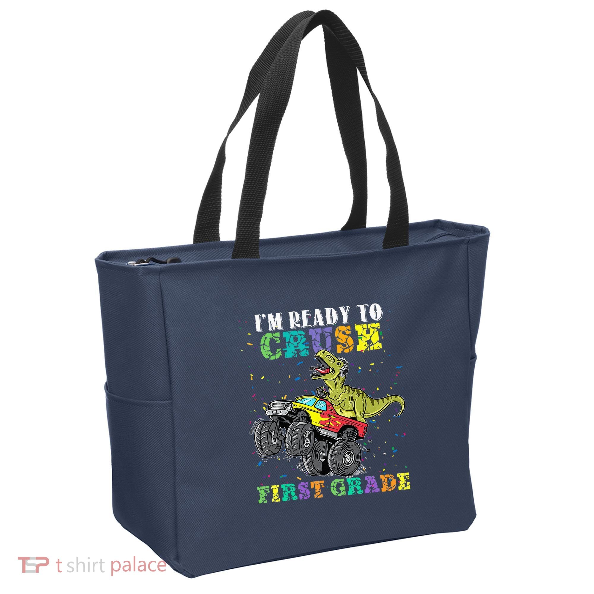 Im Ready To Crush First Grade Monster Truck Dinosaur Tote Bag