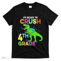 I'm Ready To Crush 4th Grade Dinosaur Back To School T-Shirt thumb 0