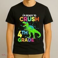 I'm Ready To Crush 4th Grade Dinosaur Back To School T-Shirt thumb 3