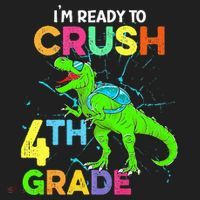 I'm Ready To Crush 4th Grade Dinosaur Back To School Beanie thumb 2