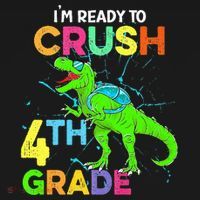 I'm Ready To Crush 4th Grade Dinosaur Back To School Coaster thumb 2