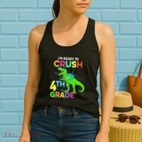 I'm Ready To Crush 4th Grade Dinosaur Back To School Women's Tank Top thumb 2