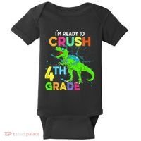 I'm Ready To Crush 4th Grade Dinosaur Back To School Baby Bodysuit thumb 0