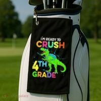 I'm Ready To Crush 4th Grade Dinosaur Back To School Golf Towel thumb 2