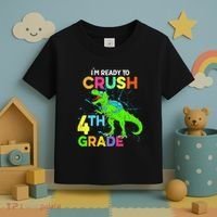 I'm Ready To Crush 4th Grade Dinosaur Back To School Toddler T-Shirt thumb 3