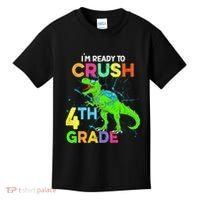 I'm Ready To Crush 4th Grade Dinosaur Back To School Kids T-Shirt thumb 0