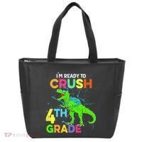 I'm Ready To Crush 4th Grade Dinosaur Back To School Tote Bag thumb 0