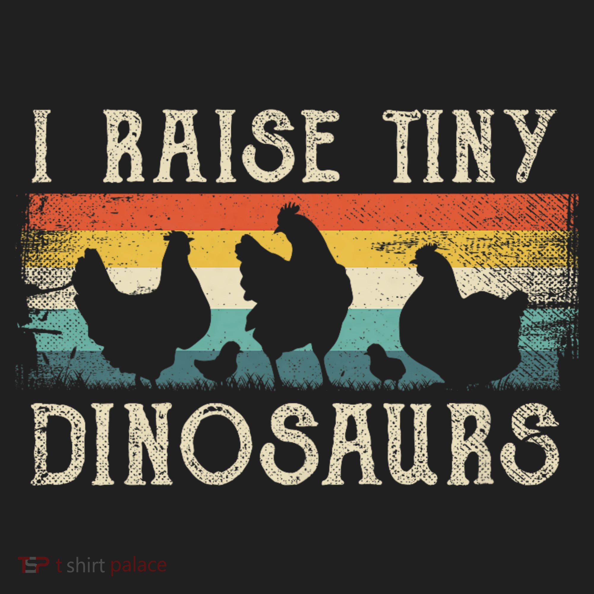 I Raise Tiny Dinosaurs Retro 70s Chicken Silhouette Women's Sweatshirt