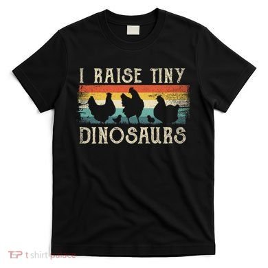 I Raise Tiny Dinosaurs Retro 70s Chicken Silhouette T-Shirt