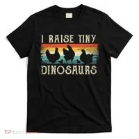 I Raise Tiny Dinosaurs Retro 70s Chicken Silhouette T-Shirt thumb 0