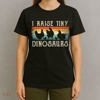 I Raise Tiny Dinosaurs Retro 70s Chicken Silhouette T-Shirt thumb 4