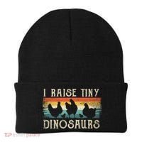I Raise Tiny Dinosaurs Retro 70s Chicken Silhouette Beanie thumb 0