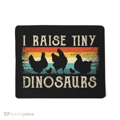 I Raise Tiny Dinosaurs Retro 70s Chicken Silhouette Mousepad