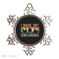 I Raise Tiny Dinosaurs Retro 70s Chicken Silhouette Ornament thumb 0