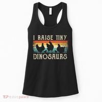 I Raise Tiny Dinosaurs Retro 70s Chicken Silhouette Women's Tank Top thumb 0
