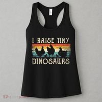 I Raise Tiny Dinosaurs Retro 70s Chicken Silhouette Women's Tank Top thumb 3
