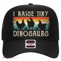I Raise Tiny Dinosaurs Retro 70s Chicken Silhouette Hat thumb 0