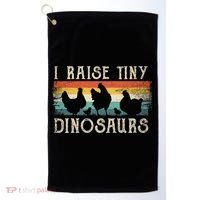 I Raise Tiny Dinosaurs Retro 70s Chicken Silhouette Golf Towel thumb 0