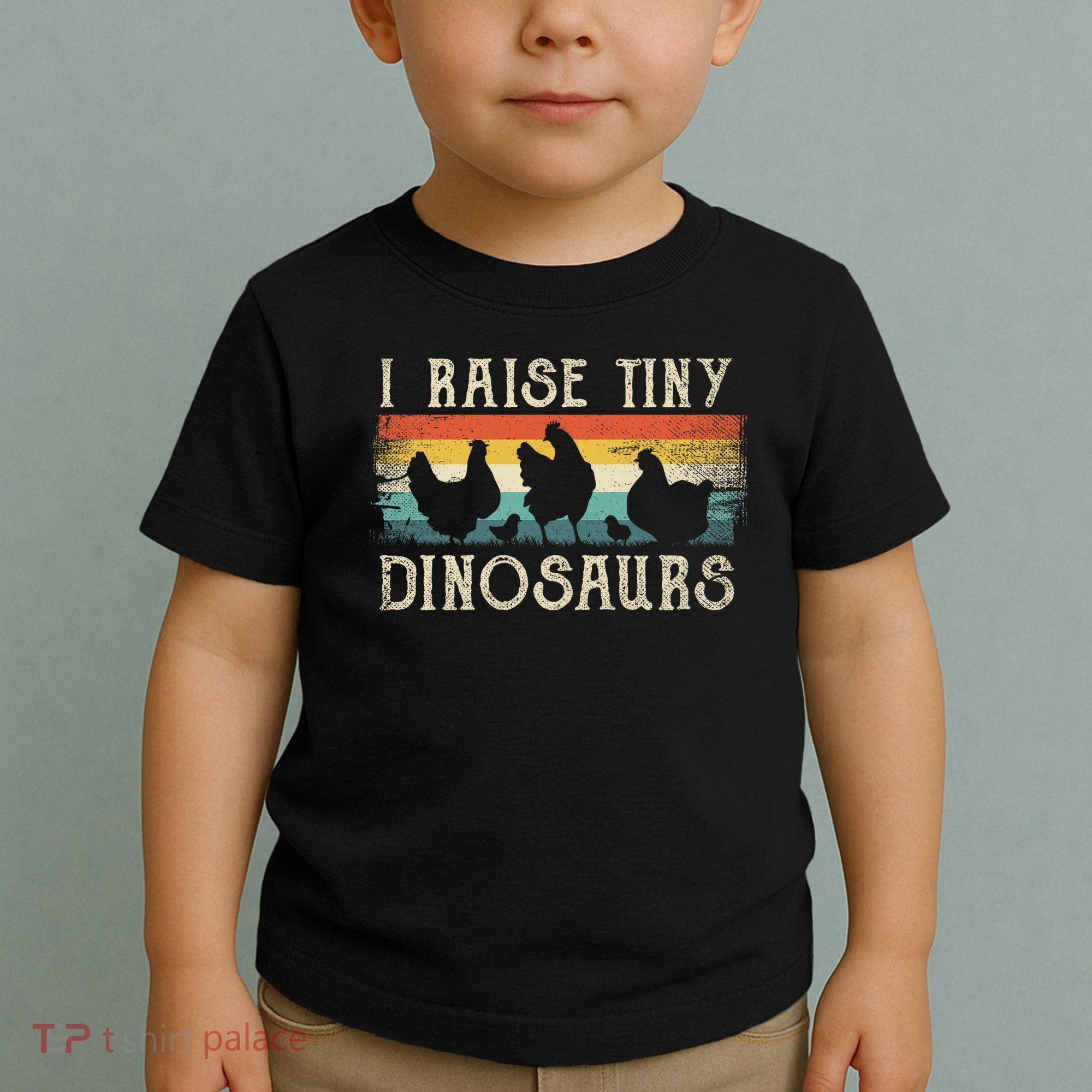 I Raise Tiny Dinosaurs Retro 70s Chicken Silhouette Toddler T-Shirt