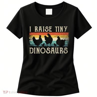 I Raise Tiny Dinosaurs Retro 70s Chicken Silhouette Women's T-Shirt