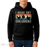 I Raise Tiny Dinosaurs Retro 70s Chicken Silhouette Kids Hoodie thumb 4