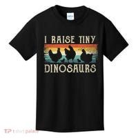 I Raise Tiny Dinosaurs Retro 70s Chicken Silhouette Kids T-Shirt thumb 0