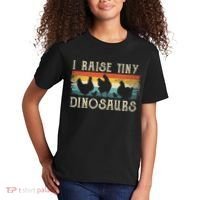 I Raise Tiny Dinosaurs Retro 70s Chicken Silhouette Kids T-Shirt thumb 2