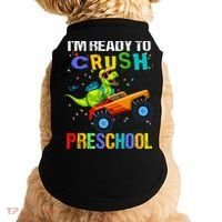 I'm Ready To Crush Preschool Dinosaur First Day of PreK Doggie Tank thumb 0