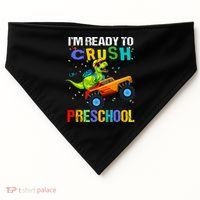 I'm Ready To Crush Preschool Dinosaur First Day of PreK USA-Made Doggie Bandana thumb 0