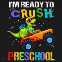 I'm Ready To Crush Preschool Dinosaur First Day of PreK Polo thumb 3