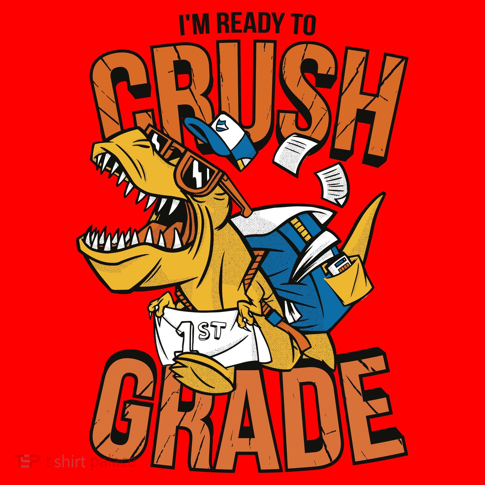I'm Ready To Crush 1st Grade Dinosaur Santa Hat