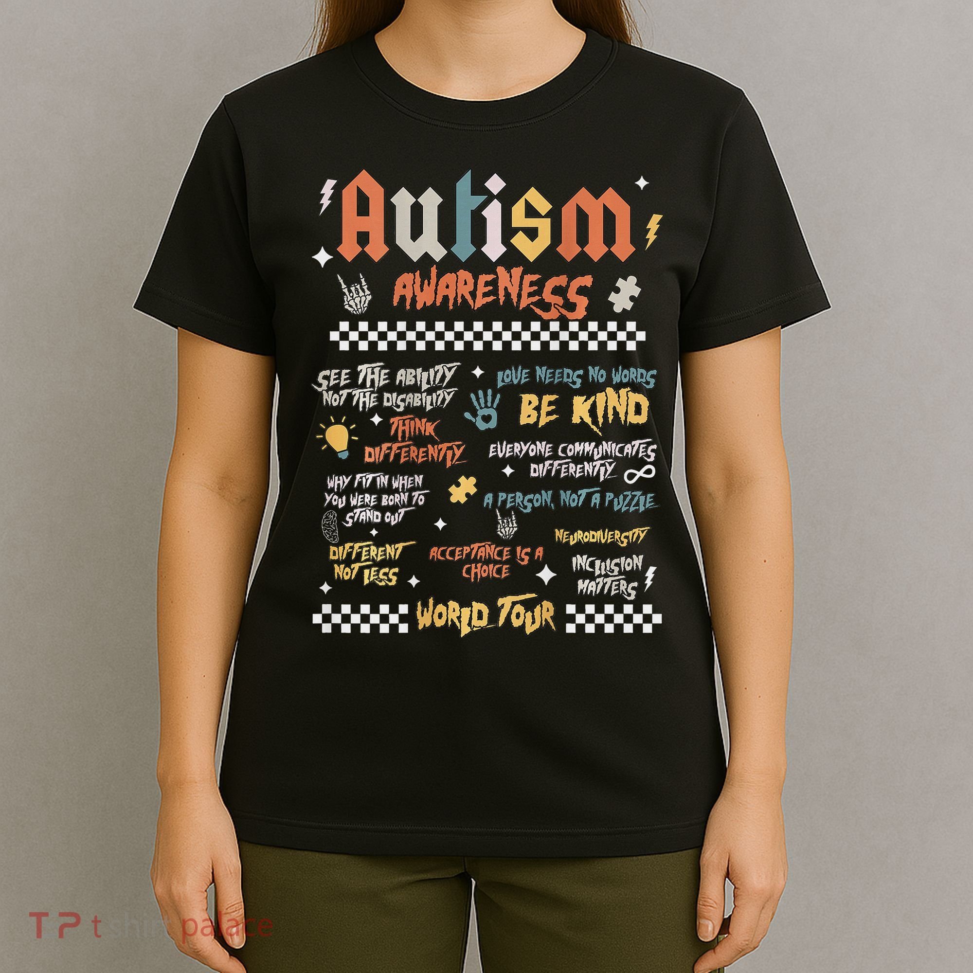 I Rock The Spectrum Autism World Autism Awareness T-Shirt
