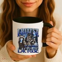I Refuse To Tolerate Lactose Racoon Meme Lactose Intolerant Coffee Mug thumb 3