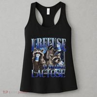 I Refuse To Tolerate Lactose Racoon Meme Lactose Intolerant Women's Tank Top thumb 3