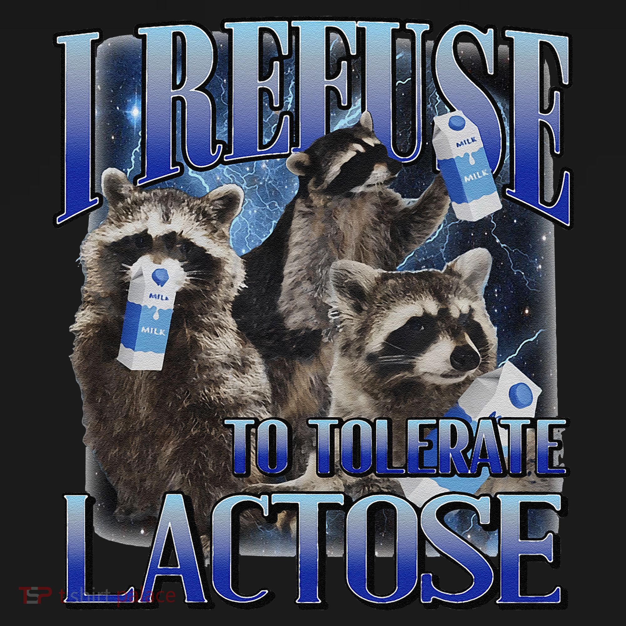 I Refuse To Tolerate Lactose Racoon Meme Lactose Intolerant Baby Bodysuit