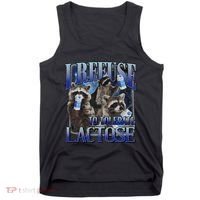 I Refuse To Tolerate Lactose Racoon Meme Lactose Intolerant Tank Top thumb 0