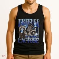 I Refuse To Tolerate Lactose Racoon Meme Lactose Intolerant Tank Top thumb 3