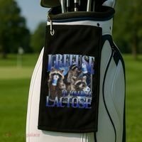 I Refuse To Tolerate Lactose Racoon Meme Lactose Intolerant Golf Towel thumb 2