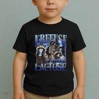 I Refuse To Tolerate Lactose Racoon Meme Lactose Intolerant Toddler T-Shirt thumb 2