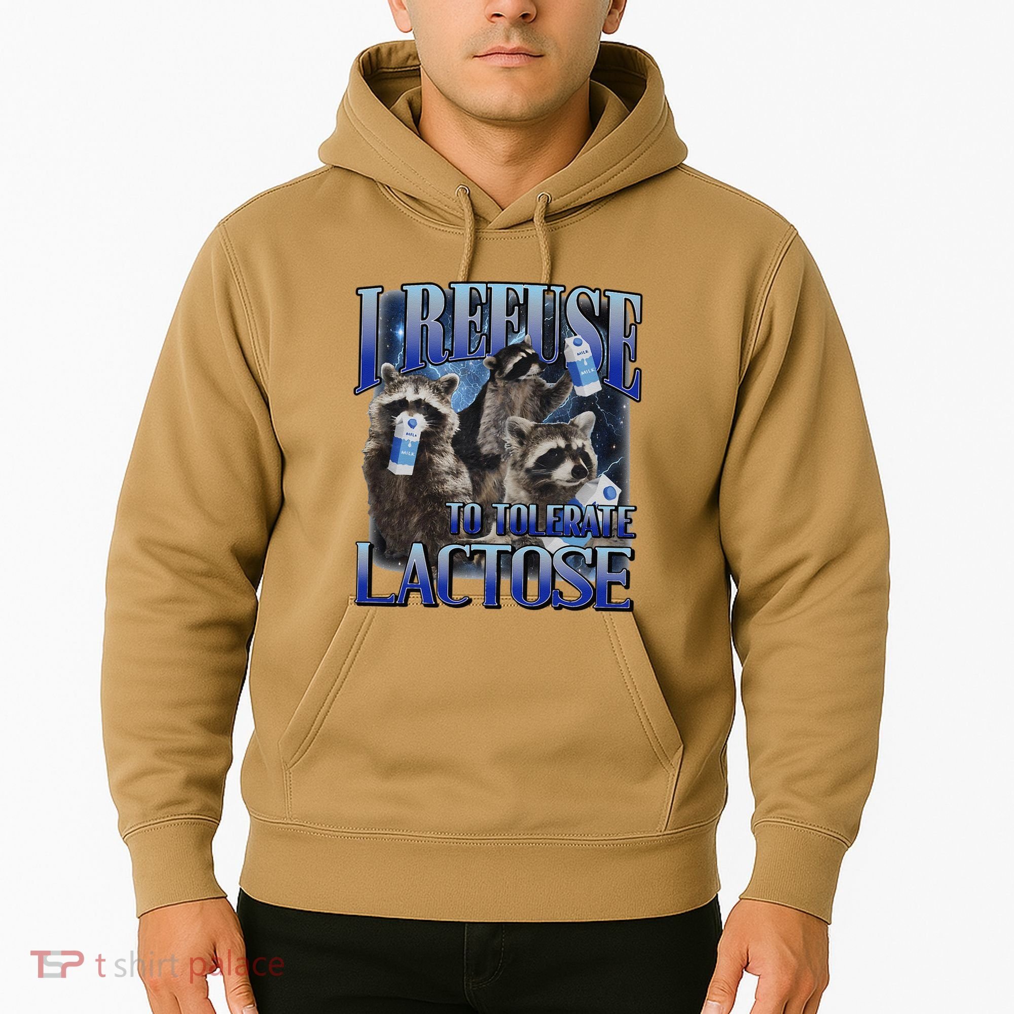 I Refuse To Tolerate Lactose Racoon Meme Lactose Intolerant Hoodie