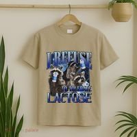 I Refuse To Tolerate Lactose Racoon Meme Lactose Intolerant T-Shirt thumb 2