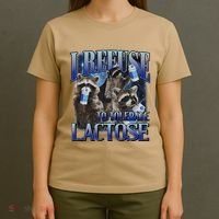 I Refuse To Tolerate Lactose Racoon Meme Lactose Intolerant T-Shirt thumb 4
